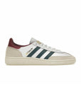 Adidas Handball Spezial Scarpe Bianche con Dettagli Verde Scuro e Bordeaux Uomo