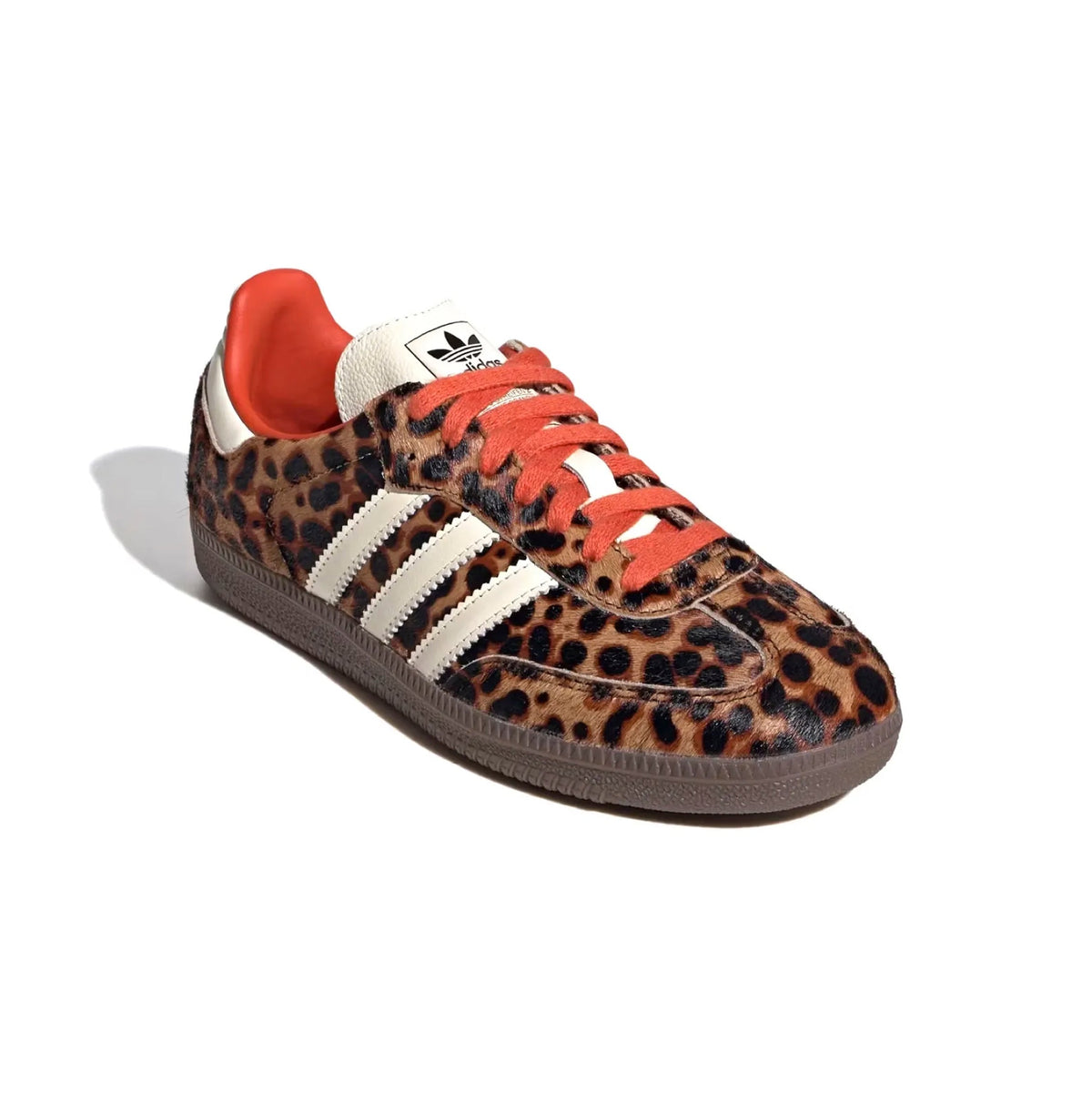 Adidas Samba Leopard Pack Core Black Preloved Red Cream White sneakers basse uomo e donna in bianco crema - vista frontale
