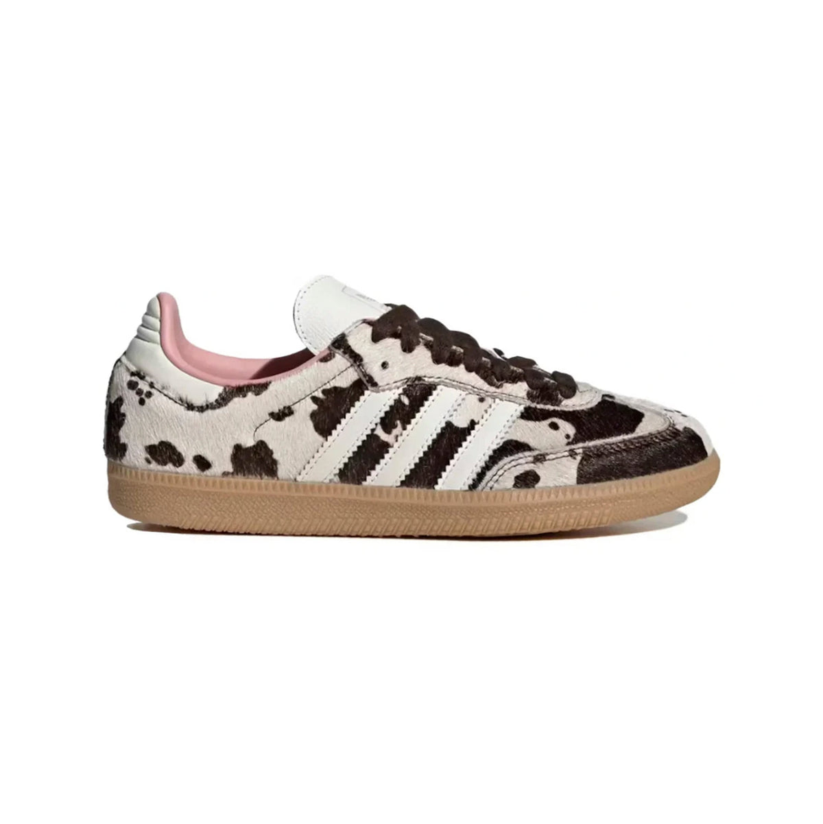 Adidas Samba Cow Print sneakers basse uomo e donna in bianco nero - vista laterale
