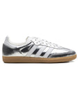 Adidas Samba Silver Metallic Cracked sneakers basse uomo e donna in argento - vista laterale