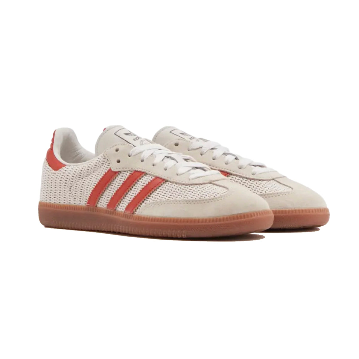 Adidas Samba Crystal White Preloved Red sneakers basse uomo e donna in bianco rosso - vista frontale