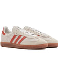 Adidas Samba Crystal White Preloved Red sneakers basse uomo e donna in bianco rosso - vista frontale