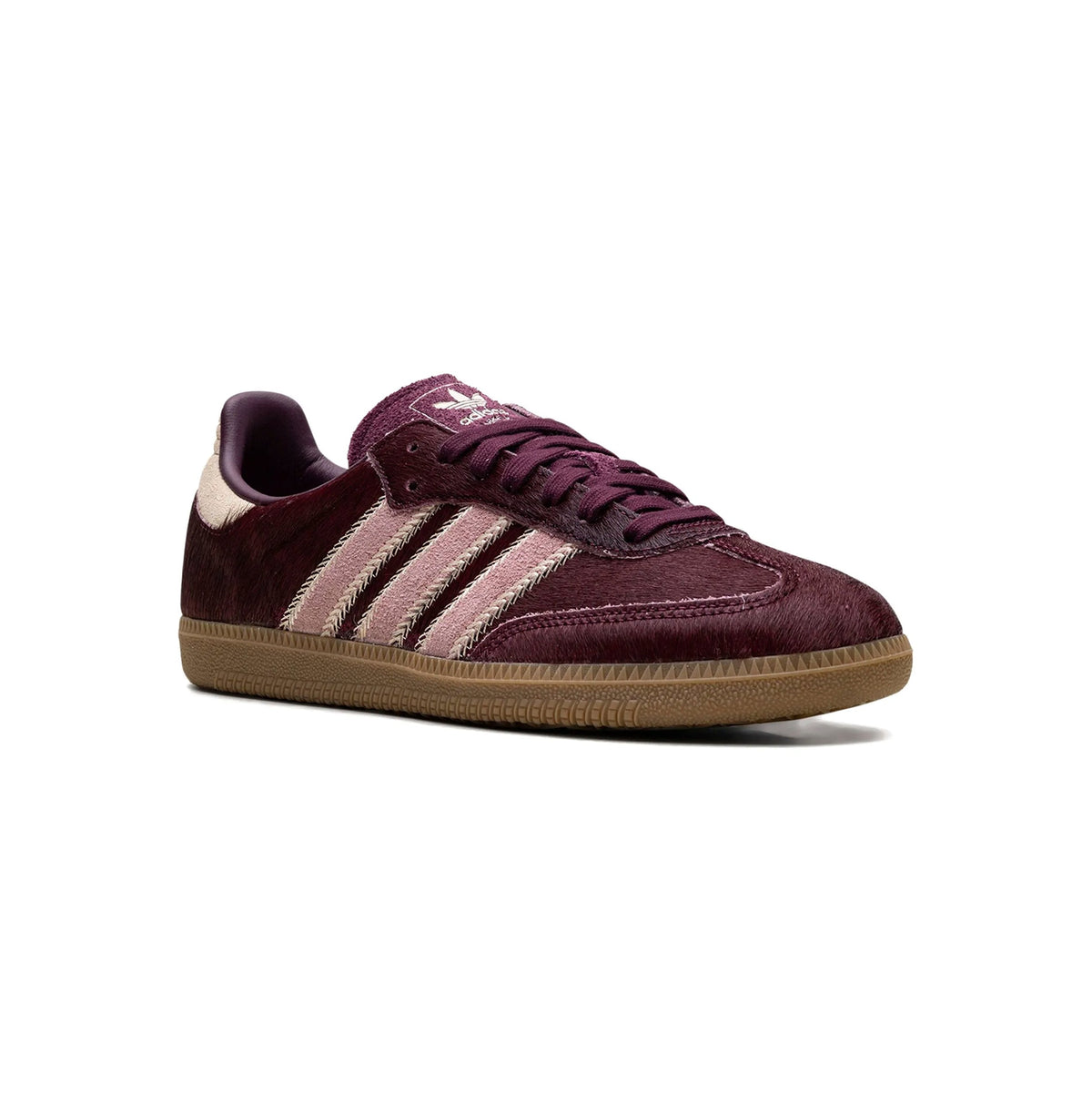 Adidas Samba Maroon Sand Strata Pony sneakers basse uomo e donna in beige bordeaux - vista frontale