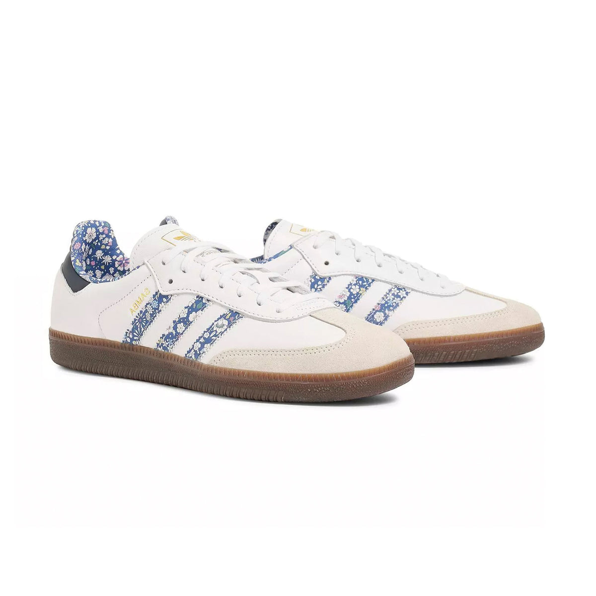 Adidas Samba White Blue x Liberty sneakers basse uomo e donna in bianco blu - vista frontale