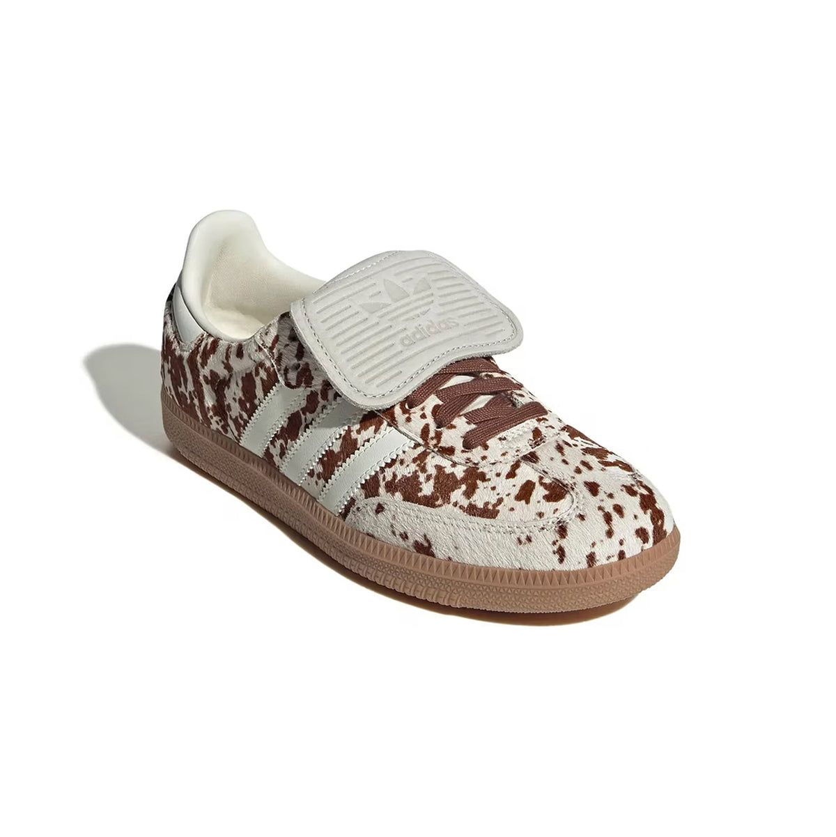 Adidas Samba LT Cow Print Pack Brown White sneakers basse uomo e donna in bianco marrone - vista frontale