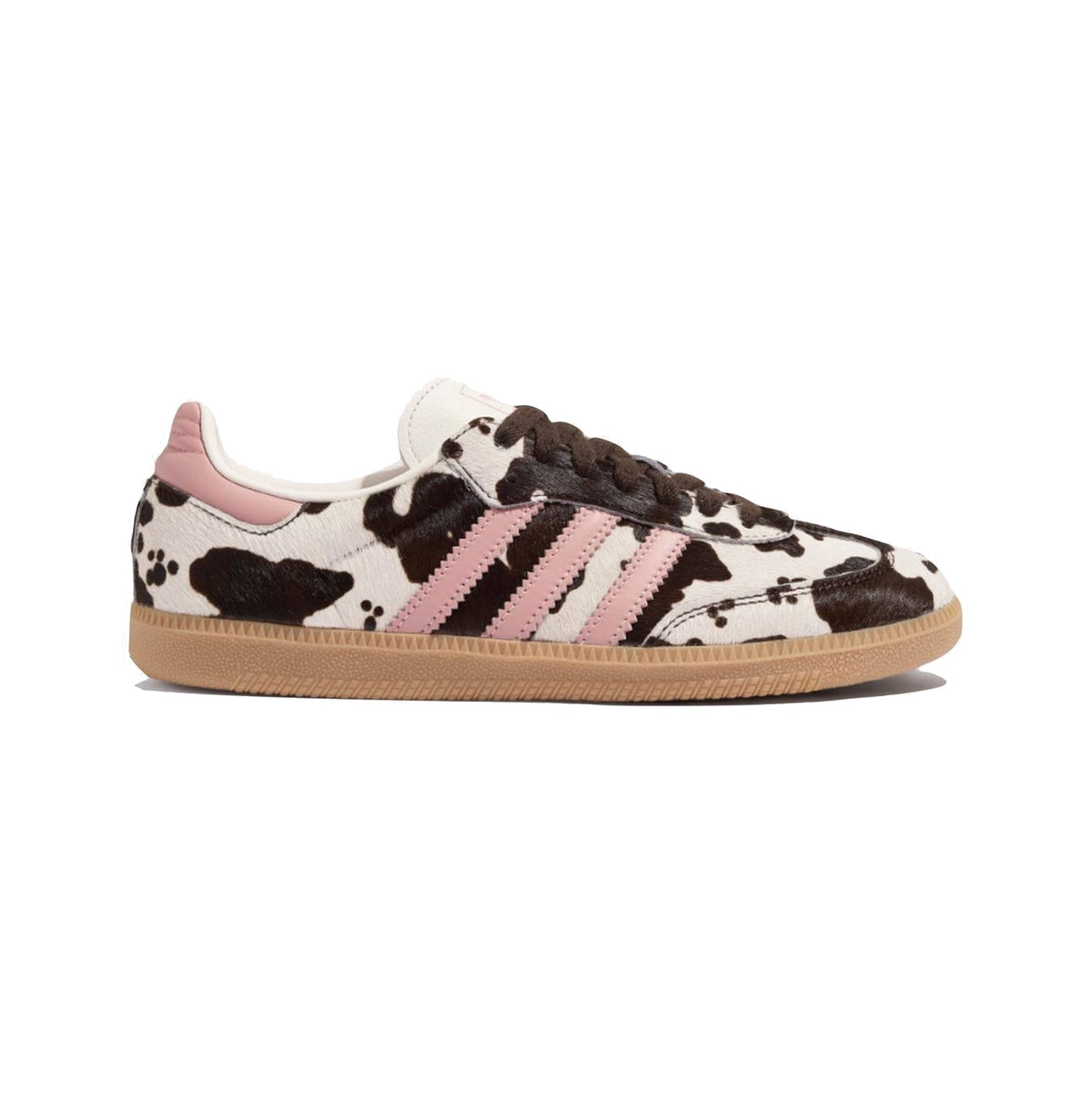 Adidas Samba Cow Print Dark Brown Wonder Mauve sneakers basse uomo e donna in marrone - vista laterale