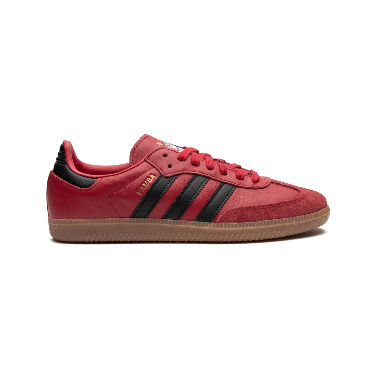 Adidas Samba Team Bayern Munich sneakers basse uomo e donna in nero rosso - vista laterale