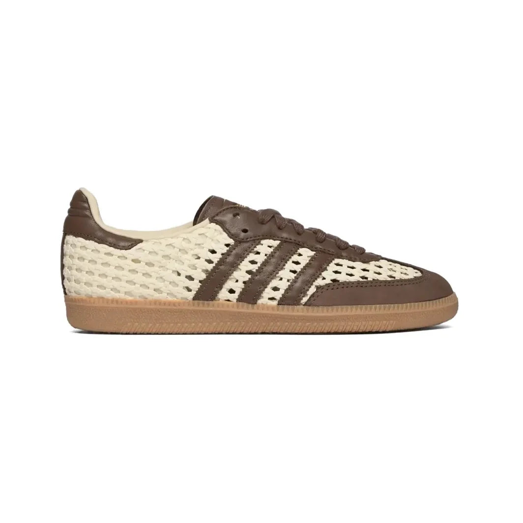 Adidas Samba Basketweave Cream White Earth Strata sneakers basse donna in bianco crema - vista laterale