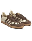 Adidas Samba Basketweave Cream White Earth Strata sneakers basse donna in bianco crema - vista frontale