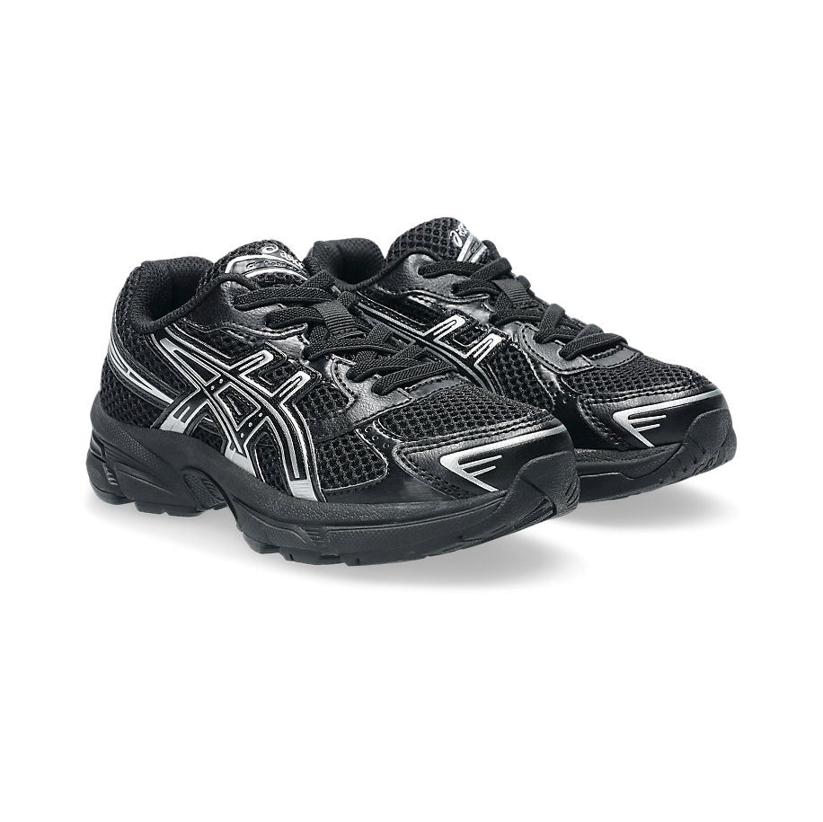 Asics GEL-1130 Black Pure Silver sneakers uomo e donna in nero argento - vista frontale