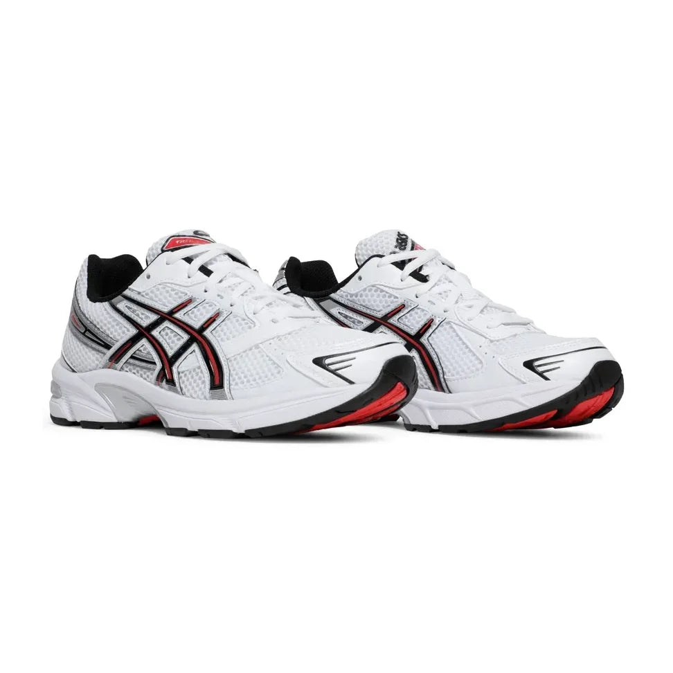 Asics GEL-1130 White Electric Red sneakers uomo e donna in bianco rosso - vista frontale