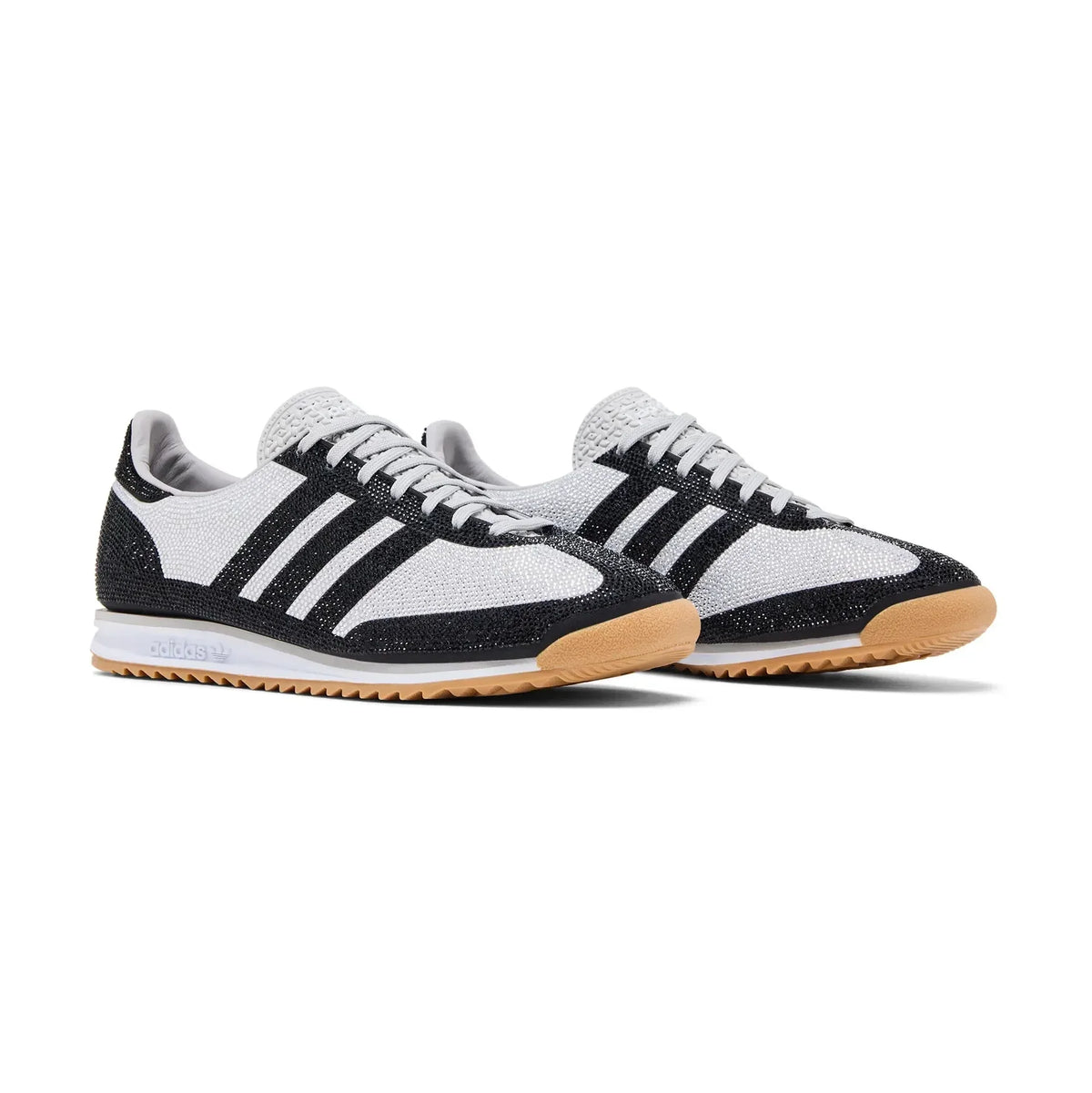 Adidas SL 72 Rhinestone Grey Black Charcoal sneakers basse uomo e donna in nero grigio - vista frontale