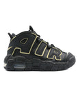 Nike Air More Uptempo Nero e Oro Metallizzato GS Sneakers Bambini