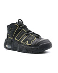 Nike Air More Uptempo Nero e Oro Metallizzato GS Sneakers Bambini