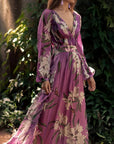 Abigail | Abito lungo da donna con scollo a V e stampa floreale per il massimo comfort