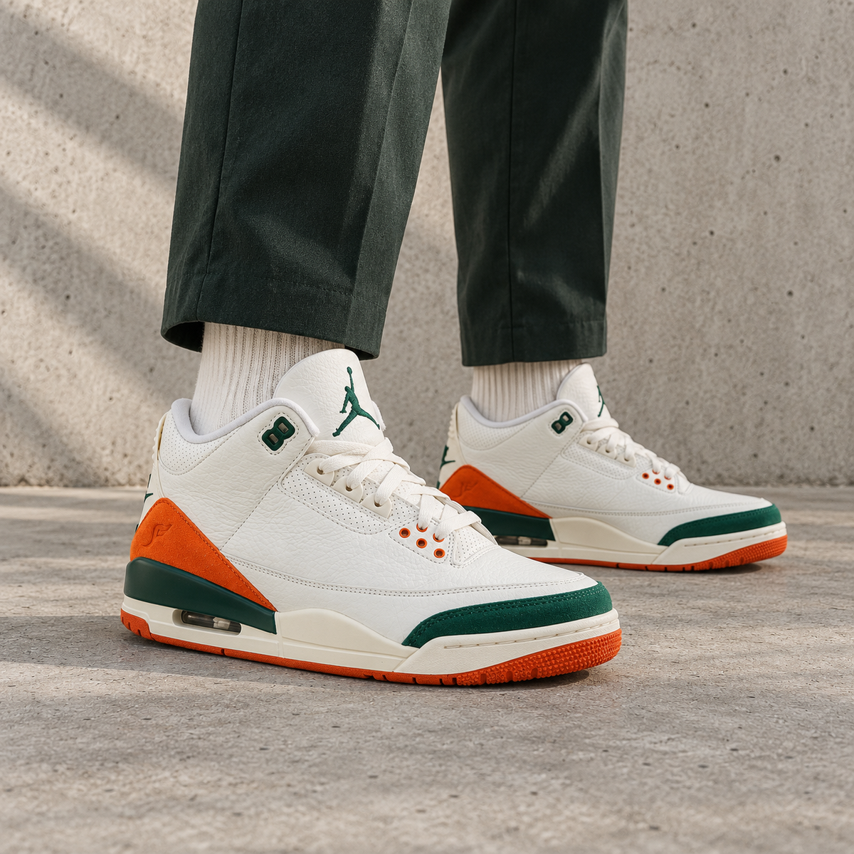Nike Air Jordan 3 Retro SP SoleFly Miami Sail Verde Arancione Uomo - 4