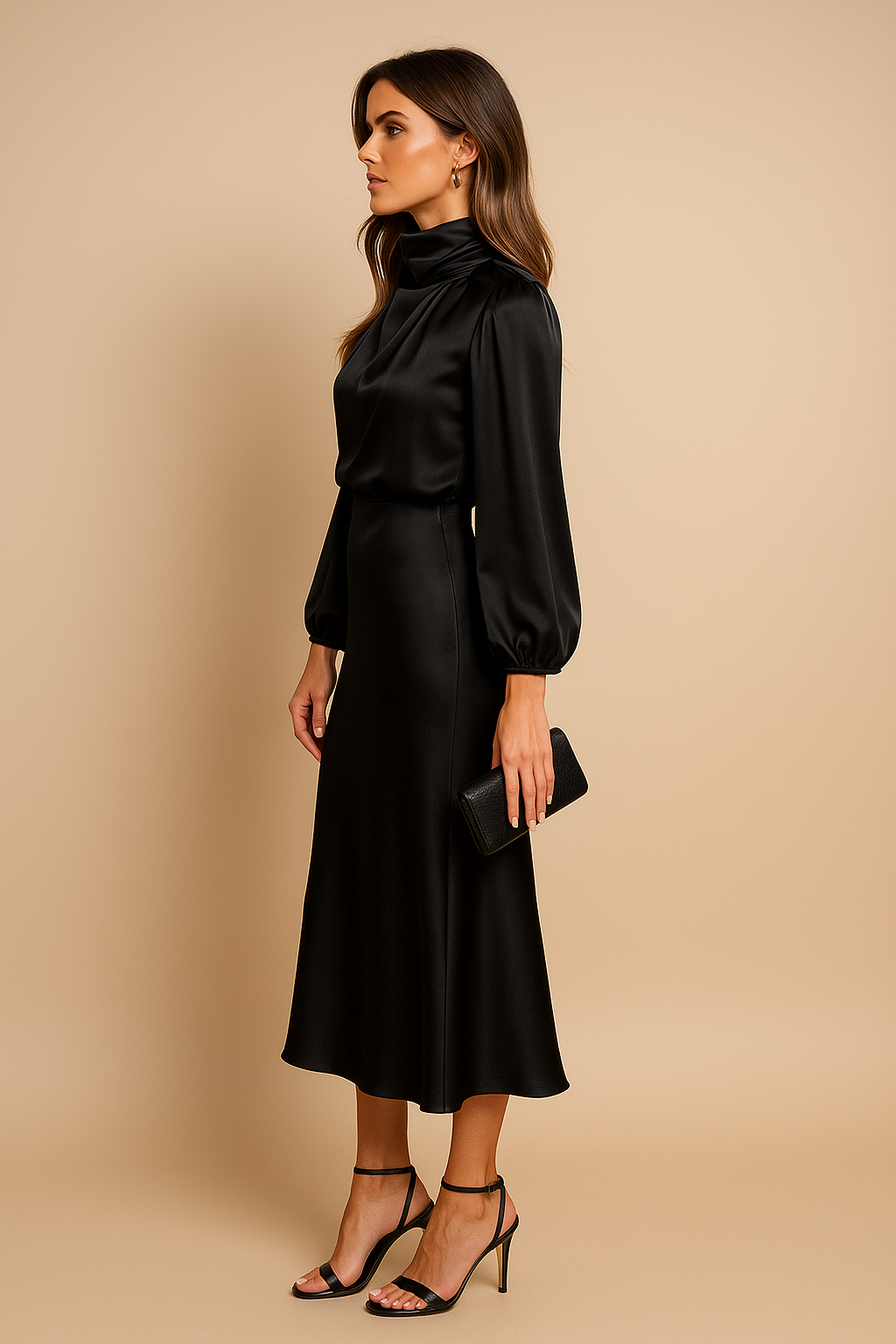 Alexis | Abito midi da donna con collo alto