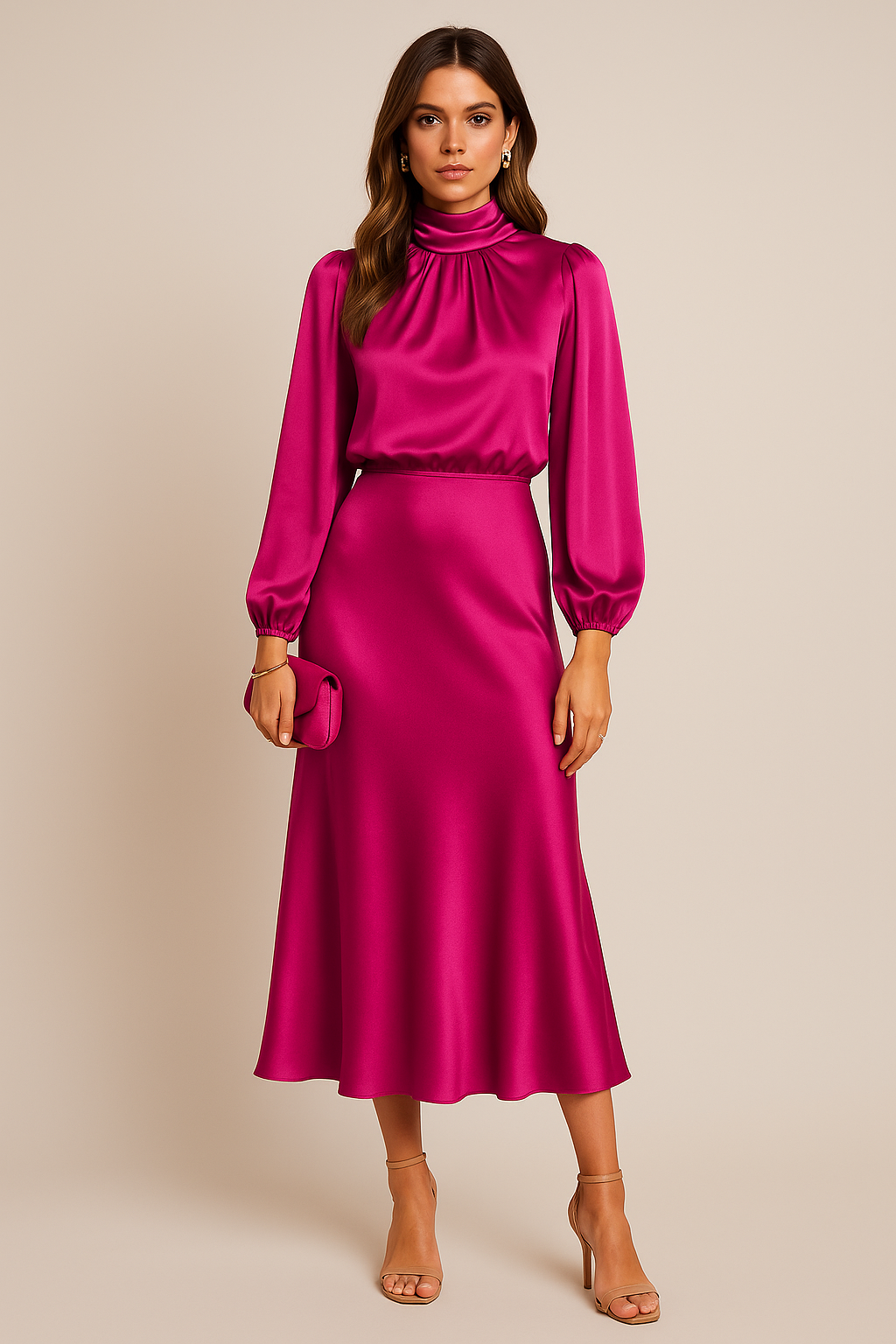 Alexis | Abito midi da donna con collo alto