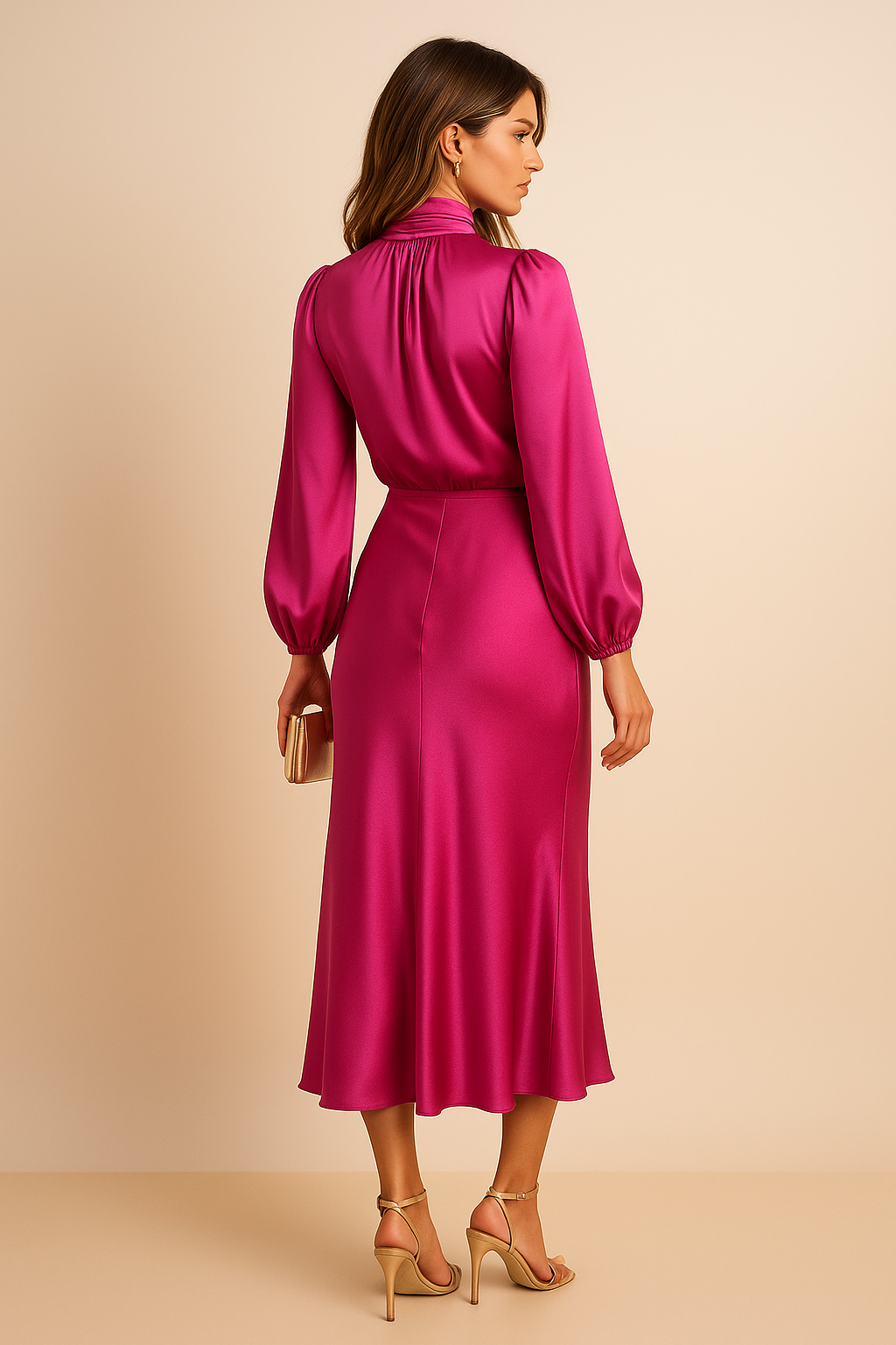 Alexis | Abito midi da donna con collo alto