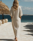 Amelia | Vestito midi a righe da donna con bottoni