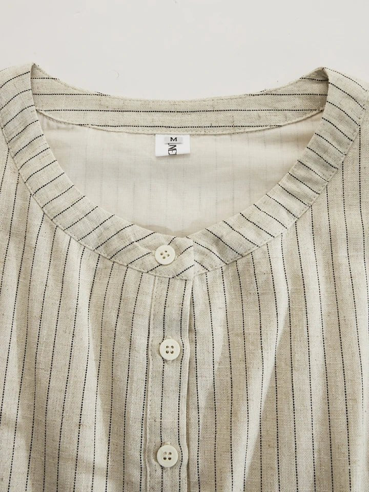 Amelia | Vestito midi a righe da donna con bottoni