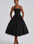 Ariana | Abito midi con scollo all'americana da donna per invitate a matrimoni