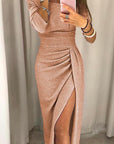 Ashley | Abito midi elegante da donna con spalle scoperte