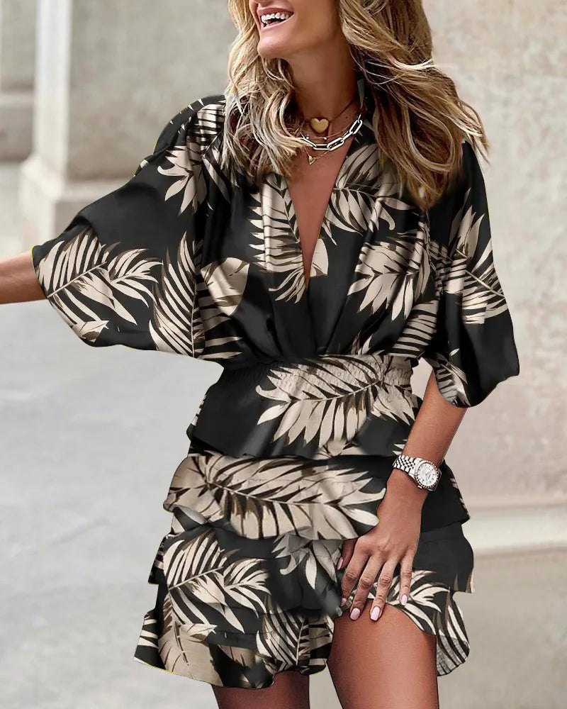 Ava | Vestito Boho da Donna con Stampa e Volant