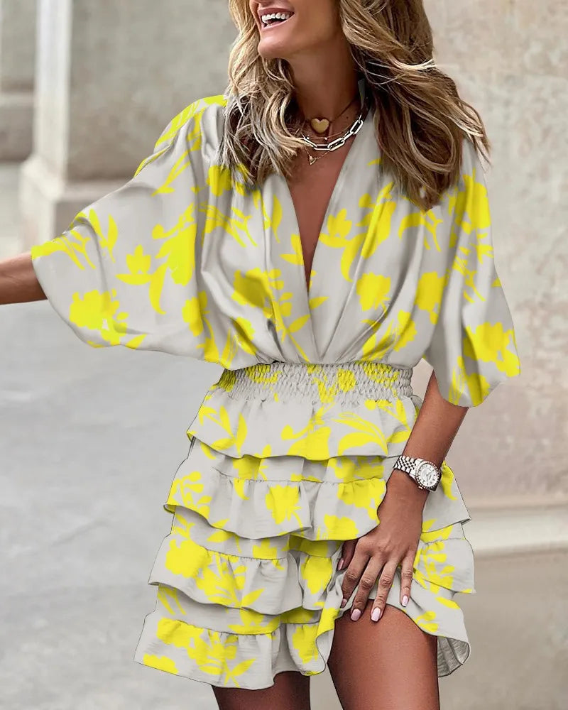 Ava | Vestito Boho da Donna con Stampa e Volant