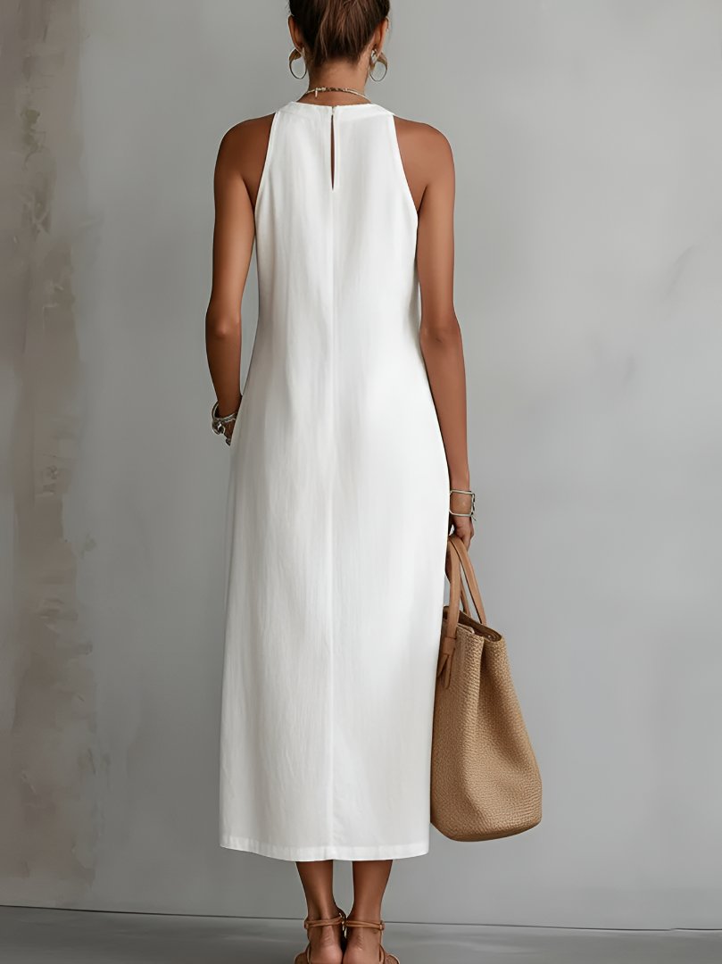 Ava | Vestito midi senza maniche ricamato da donna