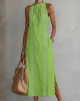 Ava | Vestito midi senza maniche ricamato da donna