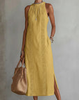 Ava | Vestito midi senza maniche ricamato da donna
