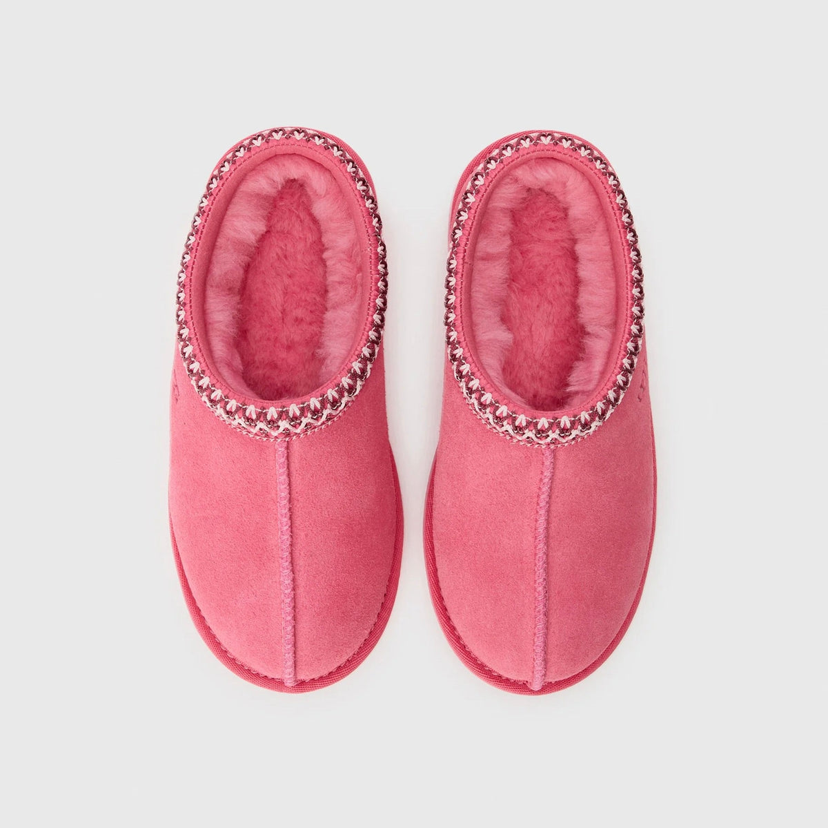 UGG Tasman II Pink Bloom ciabatte chiuse donna in pelle scamosciata e montone rosa, vista posteriore