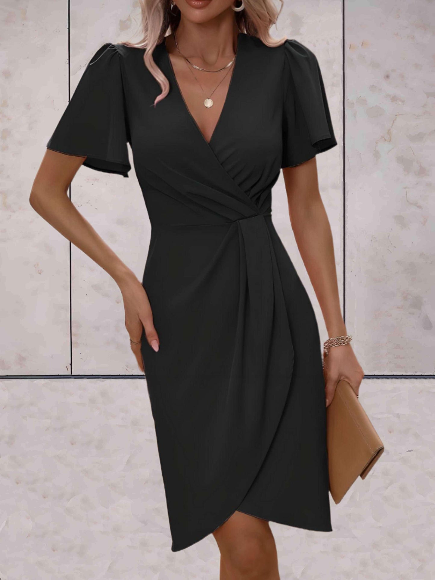 Abito da portafoglio da donna Harper - elegante abito a croce con v e tazza regolabile per tutte le occasioni