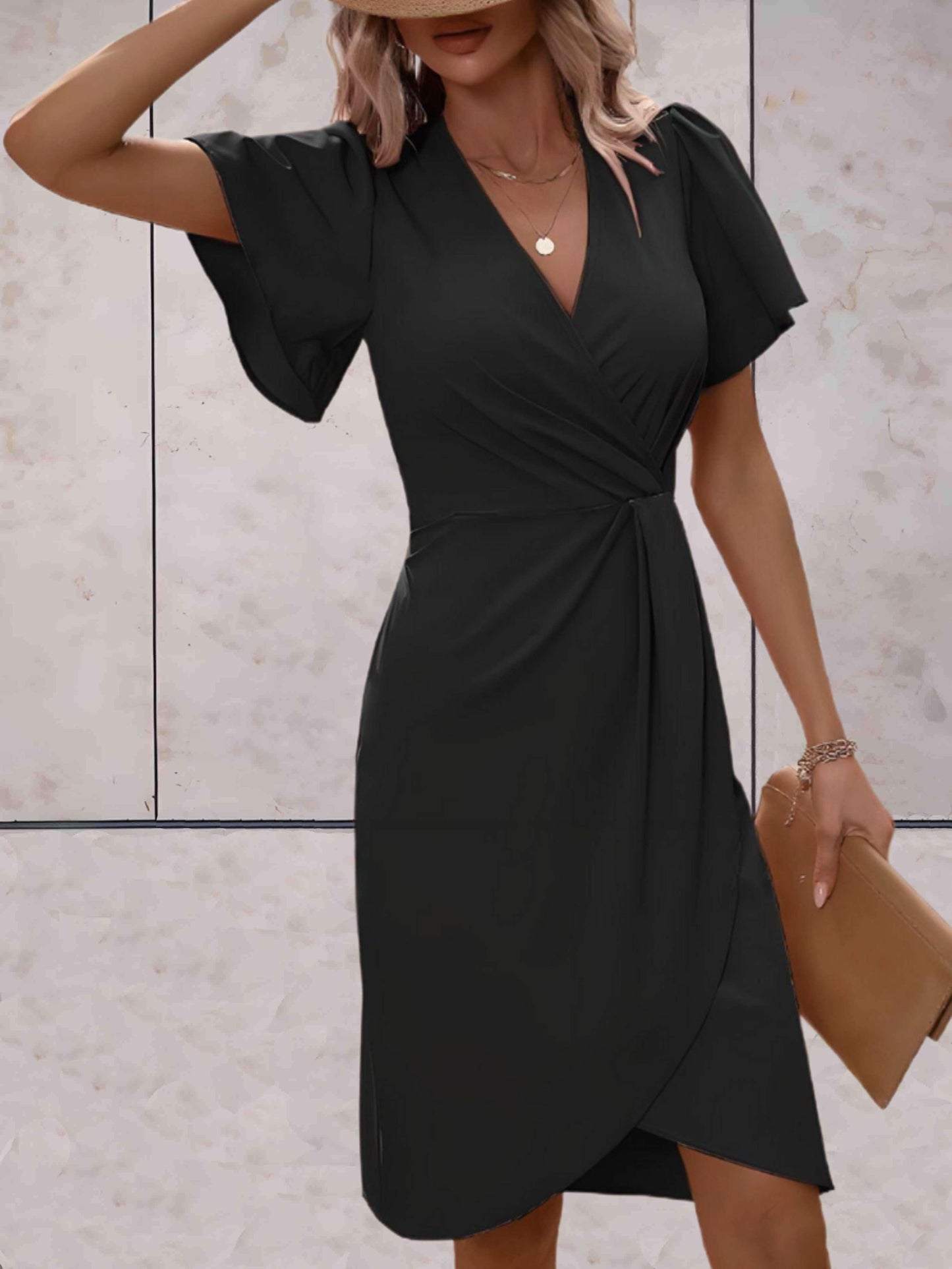 Abito da portafoglio da donna Harper - elegante abito a croce con v e tazza regolabile per tutte le occasioni