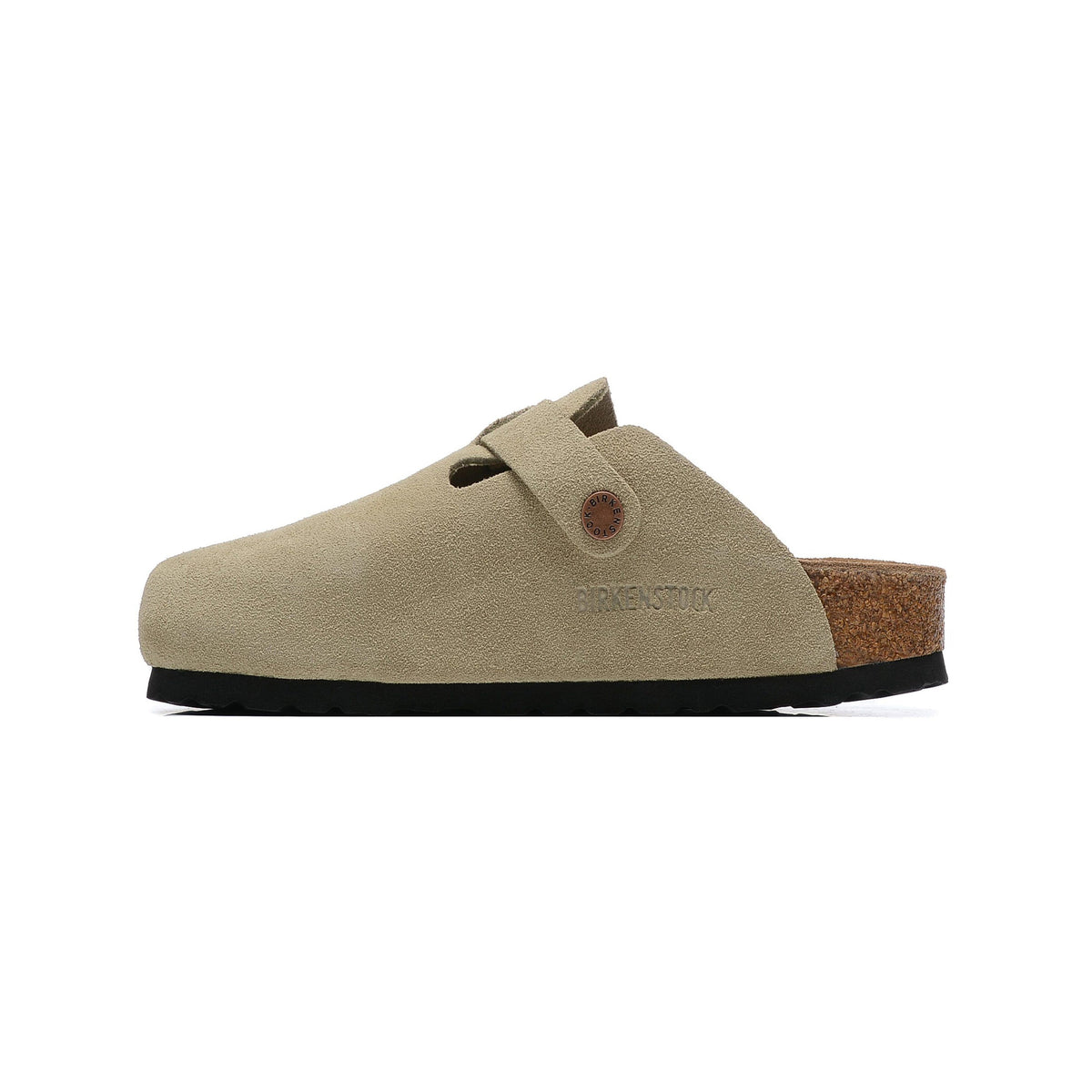 Birkenstock Boston Oat ciabatte unisex in beige avena - vista frontale