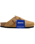 Birkenstock Boston Gold Coffee ciabatte unisex in marrone dorato - vista laterale