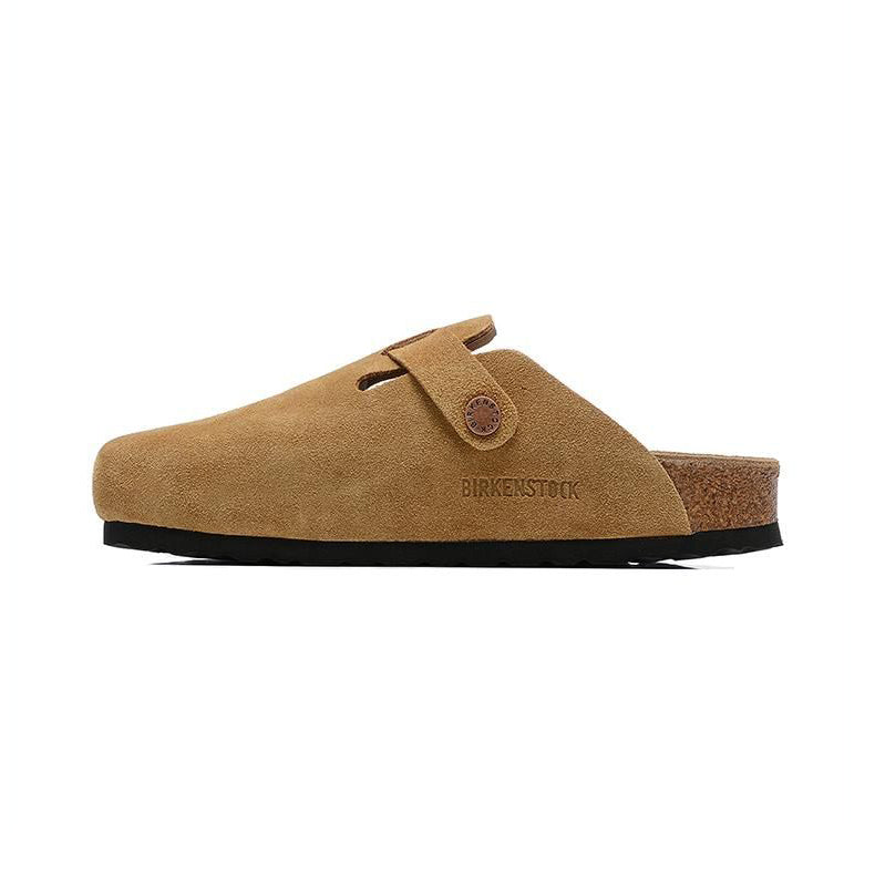 Birkenstock Boston Gold Coffee ciabatte unisex in multicolore - vista frontale