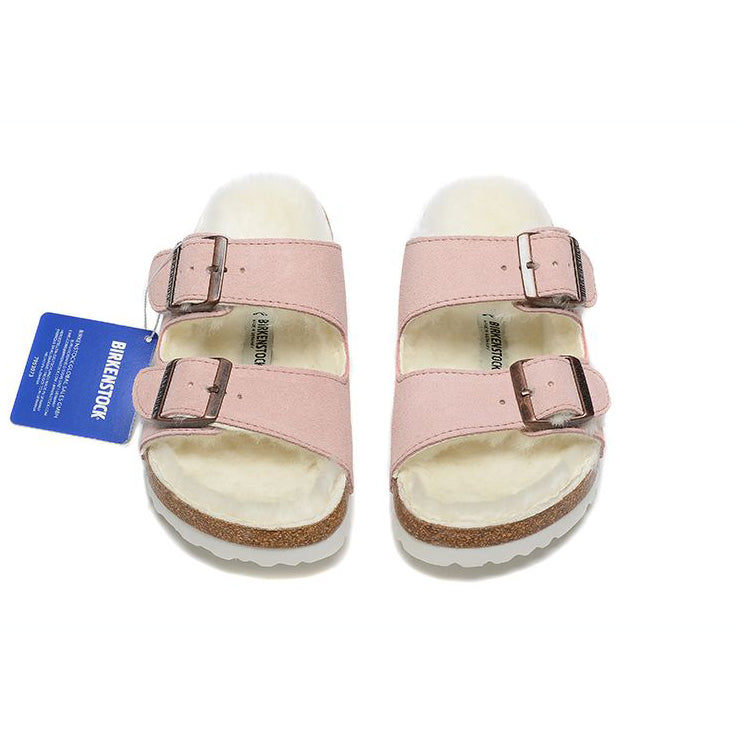 Birkenstock Arizona Shearling Pink sandali unisex in multicolore - dettaglio suola