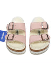 Birkenstock Arizona Shearling Pink sandali unisex in multicolore - dettaglio suola