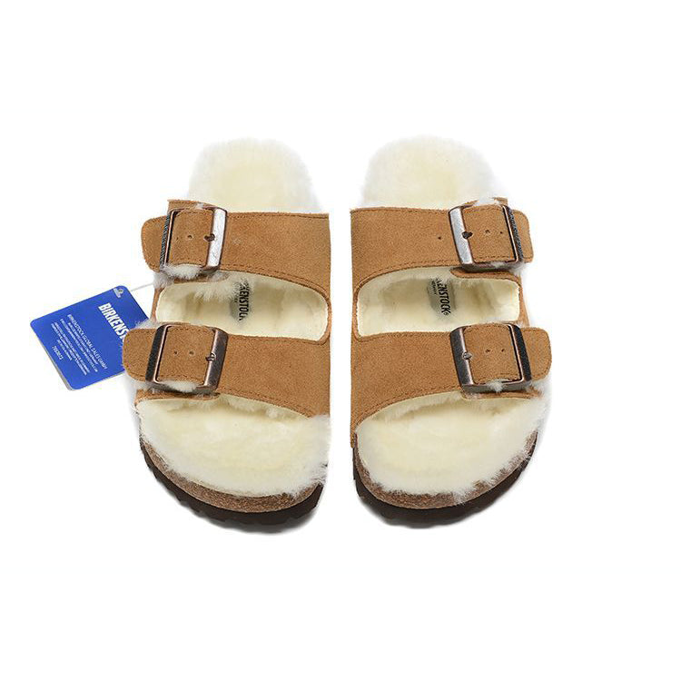 Birkenstock Arizona Shearling Light Brown sandali unisex in marrone chiaro - dettaglio suola