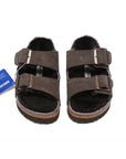 Birkenstock Arizona Shearling Dark Brown sandali unisex in marrone scuro - dettaglio suola