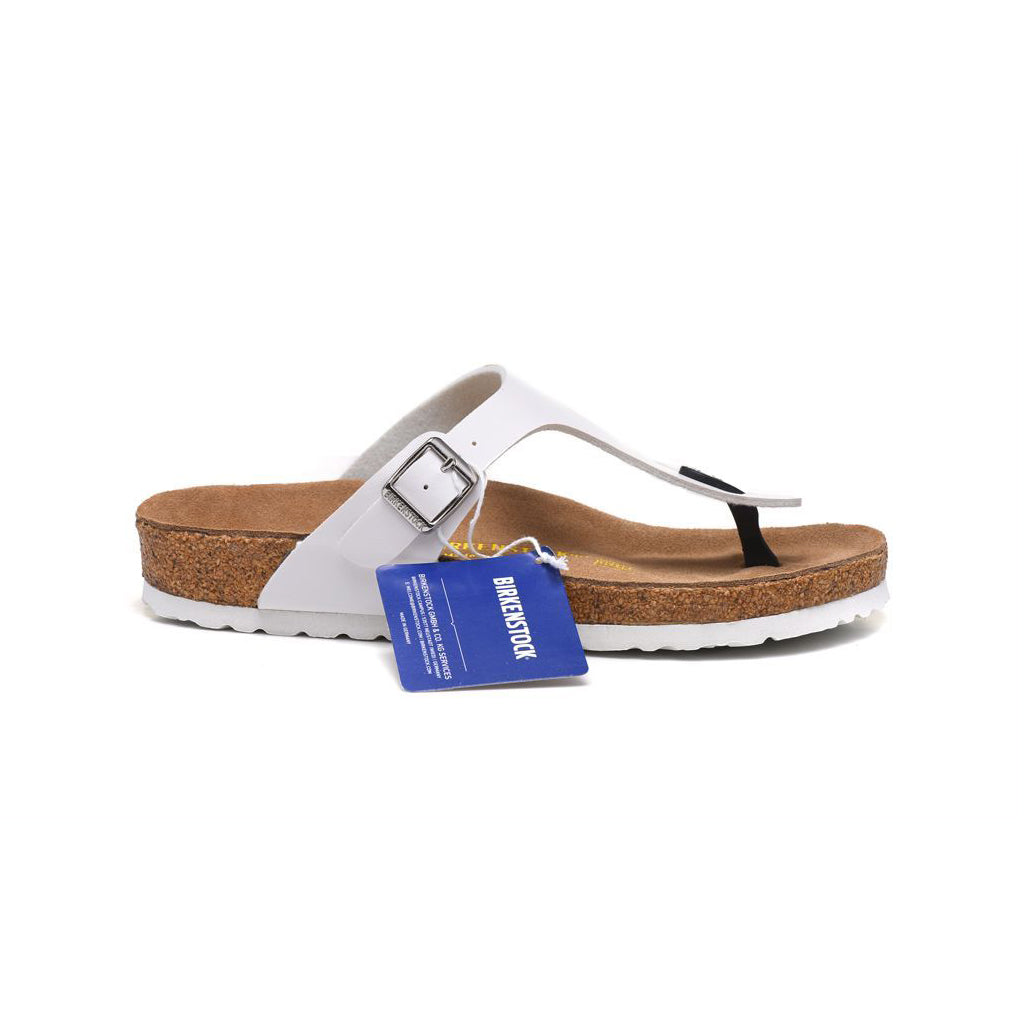 Birkenstock Gizeh White infradito unisex in bianco - vista laterale