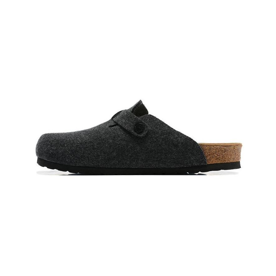 Birkenstock Boston Dark Grey ciabatte unisex in grigio scuro - vista frontale