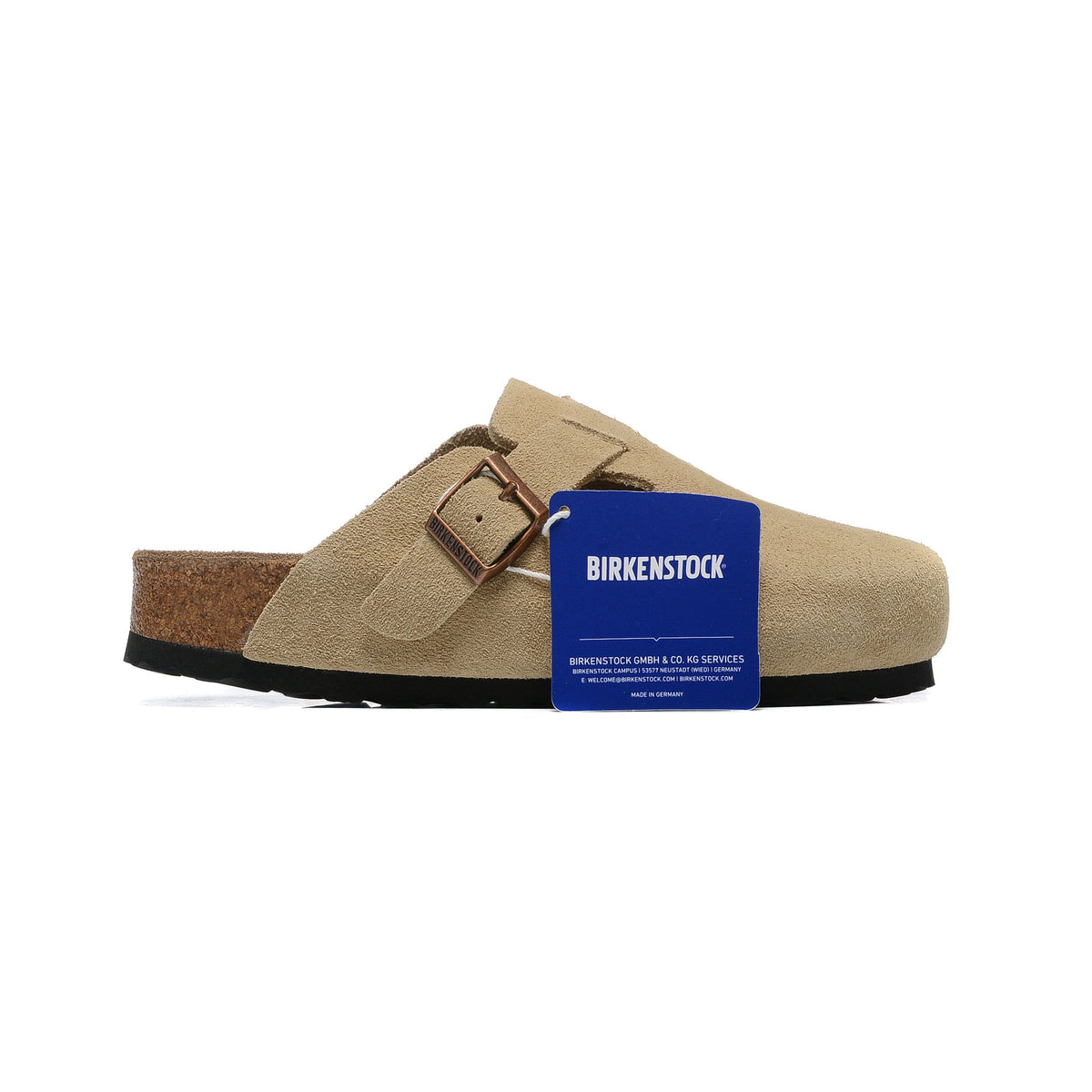 Birkenstock Boston Beige ciabatte unisex in beige - vista laterale