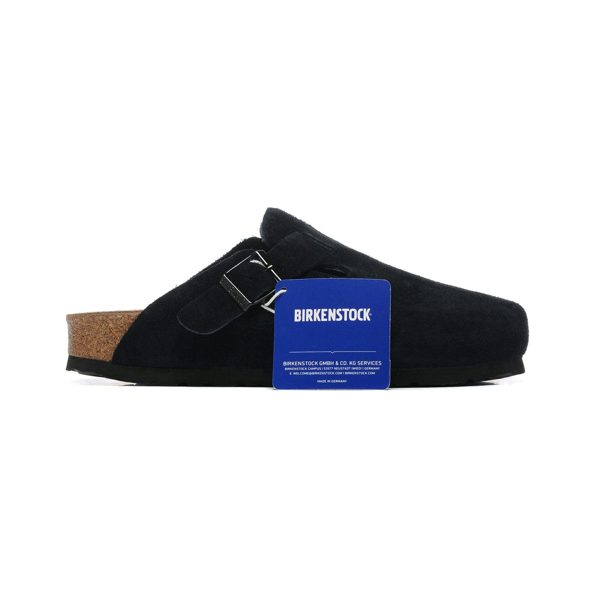 Birkenstock Boston Black ciabatte unisex in nero - vista laterale