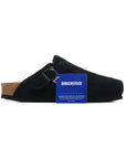 Birkenstock Boston Black ciabatte unisex in nero - vista laterale