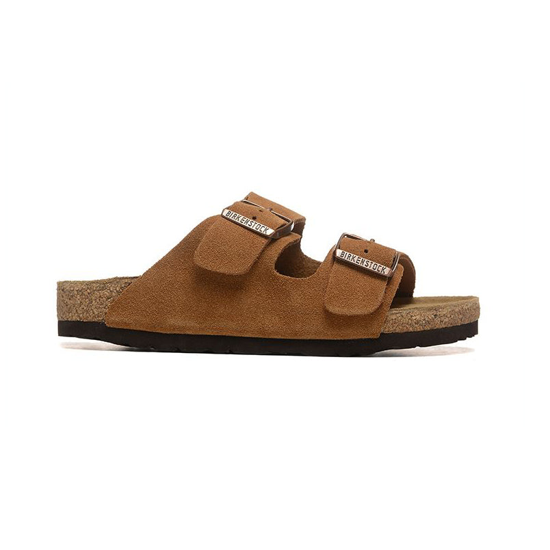 Birkenstock Arizona Light Brown sandali unisex in marrone chiaro - vista laterale