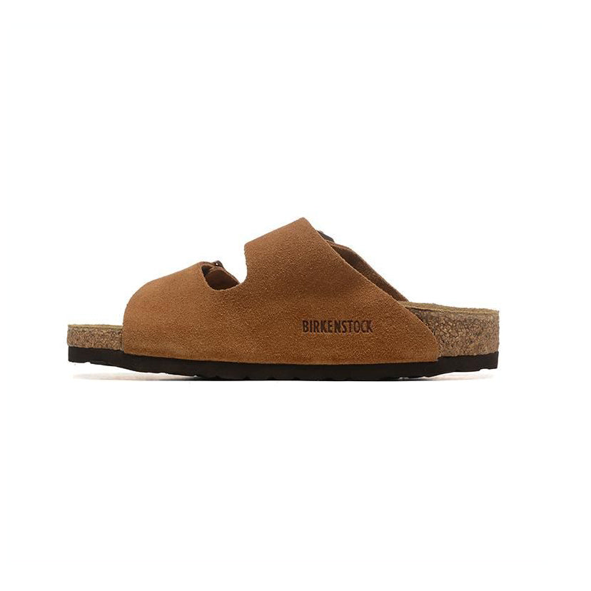 Birkenstock Arizona Light Brown sandali unisex in marrone chiaro - vista frontale