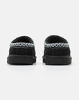 UGG Tasman II Black ciabatte chiuse uomo e donna in pelle scamosciata e montone nero, vista posteriore